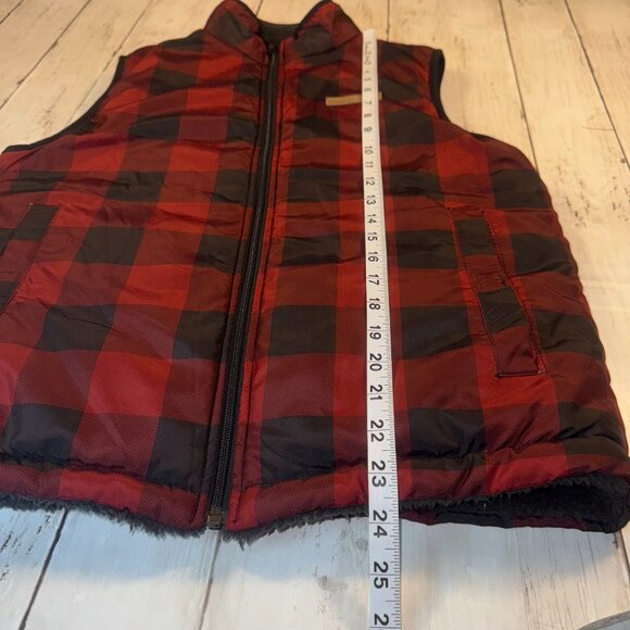 Buffalo David Bitton Puffer Vest Women's Size L Plaid Reversible Fleece Zip - Picture 6 of 9